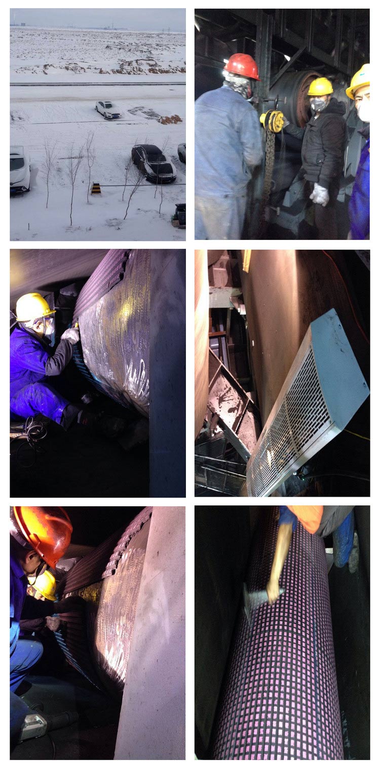 为新疆某电厂抢建滚筒包胶
