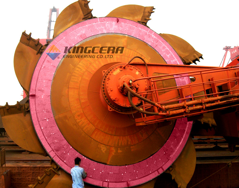 J9集团耐磨陶瓷利用于斗轮机圆盘