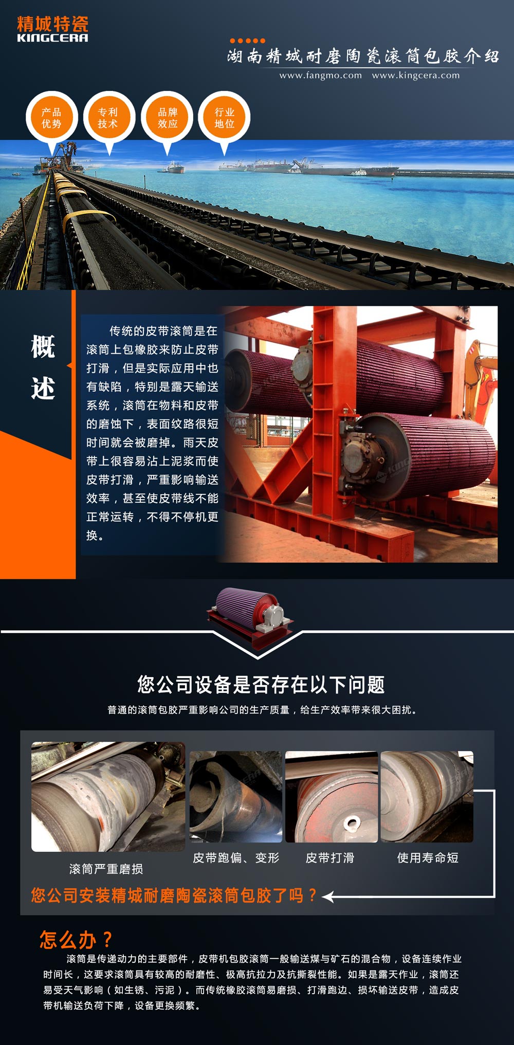 湖南J9集团耐磨陶瓷滚筒包胶